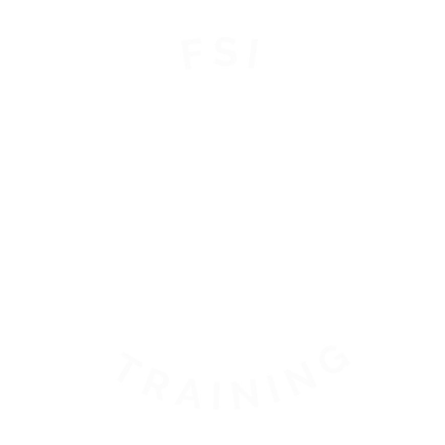 Logotipo de FSI Training en color blanco